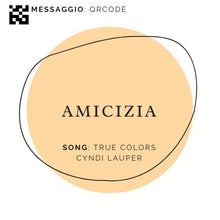 Carica l&#39;immagine nel visualizzatore di Gallery, QR code  dedica - &quot;AMICIZIA&quot; - True Colors Cyndi Lauper - LA CANTANTE CON LA VALIGIA
